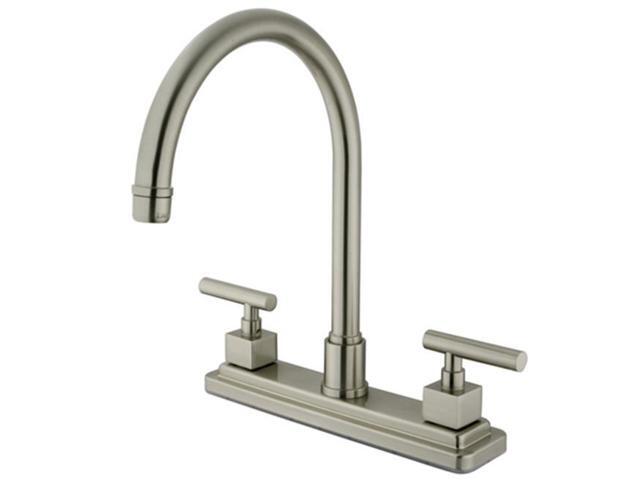 Kingston Brass KS8798CQLLS Double Handle 8' Kitchen Faucet