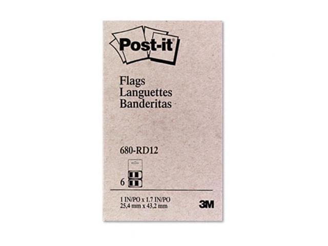 3M 680RD12 Marking Flags in Dispensers Red 50 Flags/Dispenser 12 Dispensers Pack