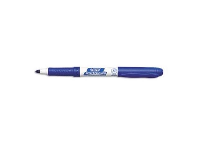 Bic GDE11BE Great Erase Grip Dry Erase Markers, Fine Point, Blue, Dozen