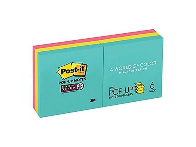Post-it Pop-up 3 x 3 Note Refill Miami 90/Pad 6 Pads/Pack R3306SSMIA