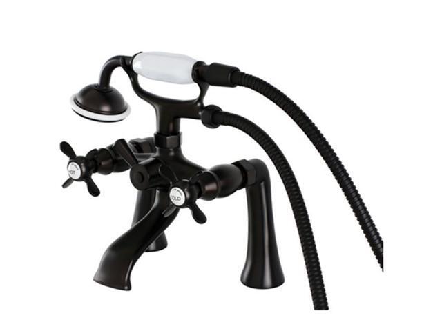 Kingston Brass KS288ORB Essex 7' Centers Deck Mount Clawfoot Tub Filler with Hand Shower, Oil Rubbed Bronze
