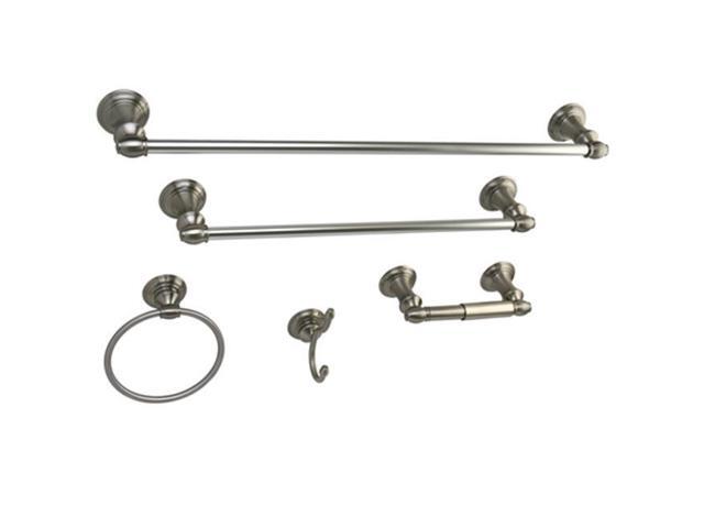 Kingston Brass BAHK161212478SN Provence Collection 5-piece Towel Bar Bath Hardware Set, Satin Nickel