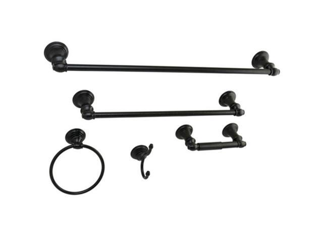 Kingston Brass BAHK261212478ORB Provence Collection 5-piece Towel Bar Bath Hardware Set, Oil Rubbed Bronze