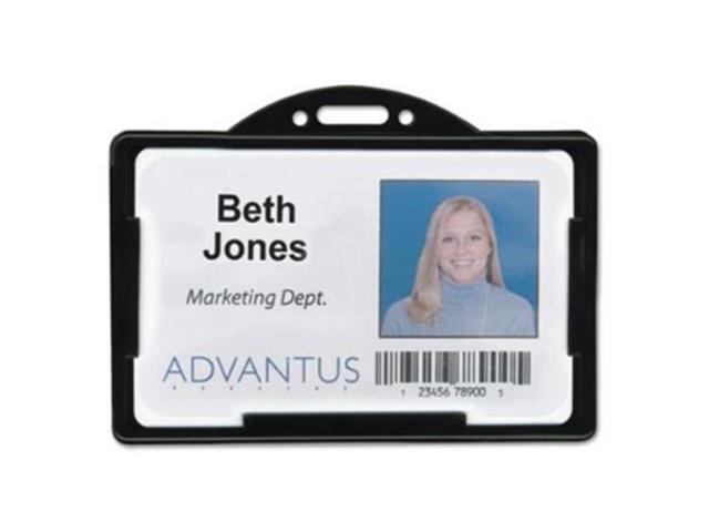 Advantus Horizontal ID Card Holders 3 3/8 x 2 1/8 Black 25 per Pack 75656