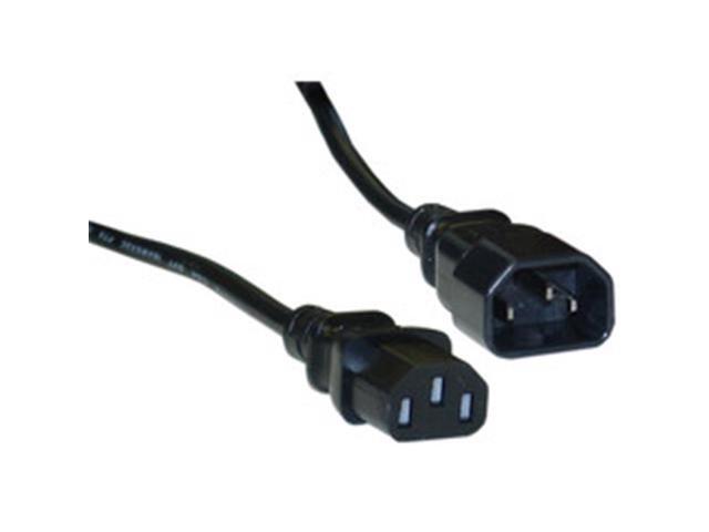 Cable Wholesale Computer / Monitor Power Extension Cord, C13 to C14, 10 Amp, UL / CSA rated, 6 foot - Black