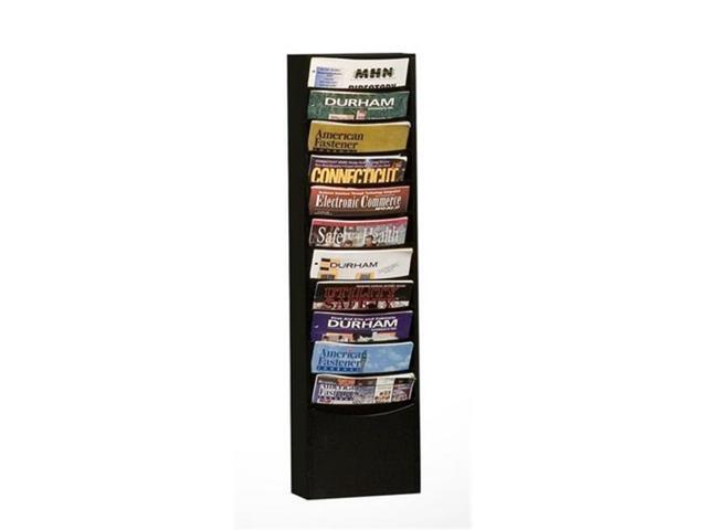 DURHAM MFG 402-08 Literature Rack,Compartment 11,Blk