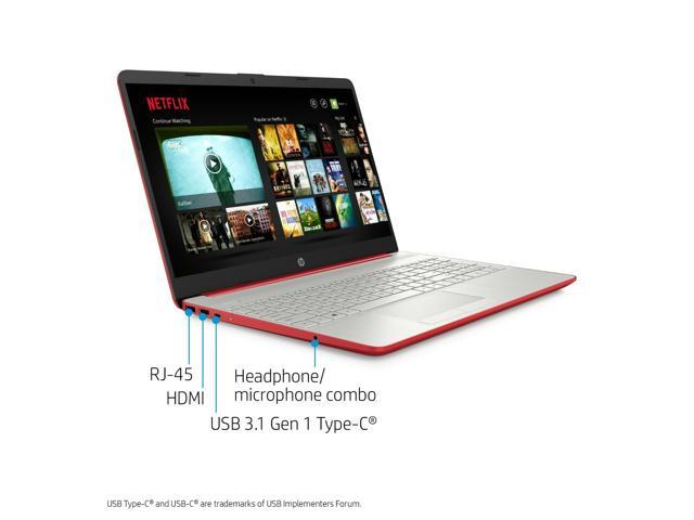 NEW HP Pavilion 15.6' HD Laptop Intel Pentium Silver N5000 Quad Core (up to 2.7GHz) 128GB SSD 4GB RAM Windows 10 Red