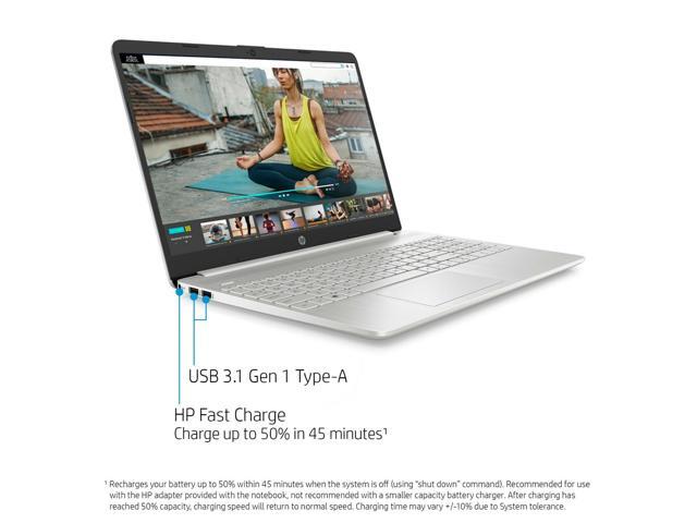 NEW HP Notebook 15.6' FHD Intel i3-1005G1 (up to 3.4GHz) 256GB SSD 8GB RAM Webcam+Mic Windows 10 15-DY1031WM