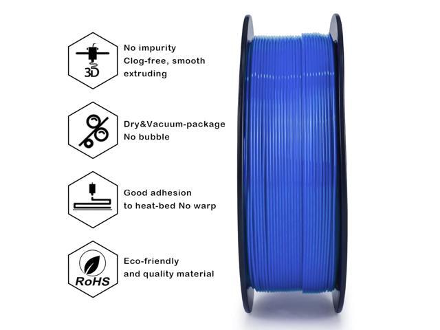 ZIRO PLA Pro 3D Printer Filament, Dimensional Accuracy +/- 0.03 mm, 1kg Spool, 1.75mm Blue