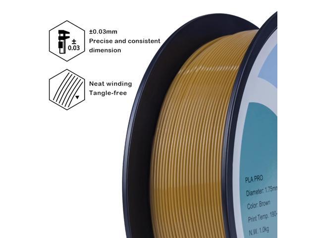 ZIRO PLA Pro 3D Printer Filament, Dimensional Accuracy +/- 0.03 mm, 1kg Spool, 1.75mm Brown