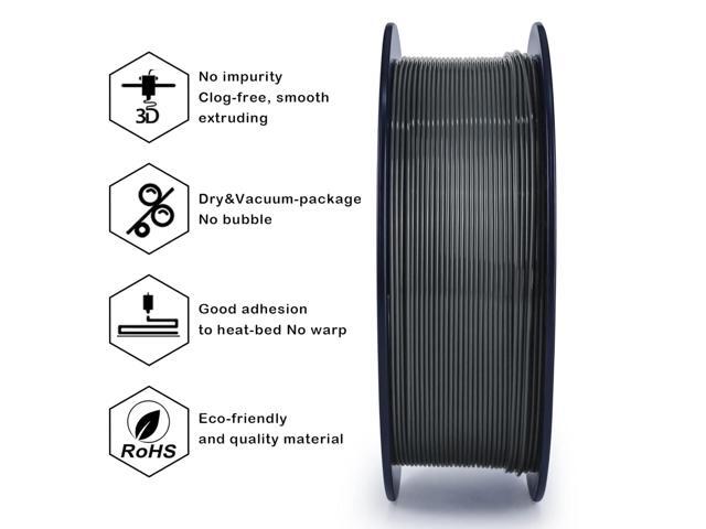 ZIRO PLA Pro 3D Printer Filament, Dimensional Accuracy +/- 0.03 mm, 1kg Spool, 1.75mm Dark Gray