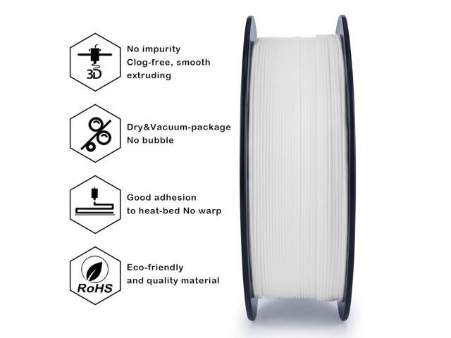 ZIRO PLA Pro 3D Printer Filament, Dimensional Accuracy +/- 0.03 mm, 1kg Spool, 1.75mm Snow White
