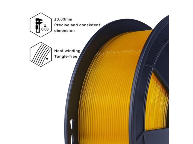 ZIRO PLA Pro 3D Printer Filament, Dimensional Accuracy +/- 0.03 mm, 1kg Spool, 1.75mm Transparent Orange