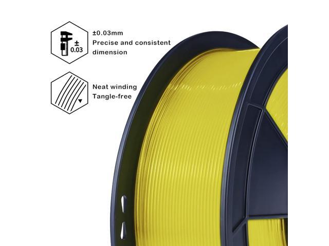 ZIRO PLA Pro 3D Printer Filament, Dimensional Accuracy +/- 0.03 mm, 1kg Spool, 1.75mm Transparent Yellow