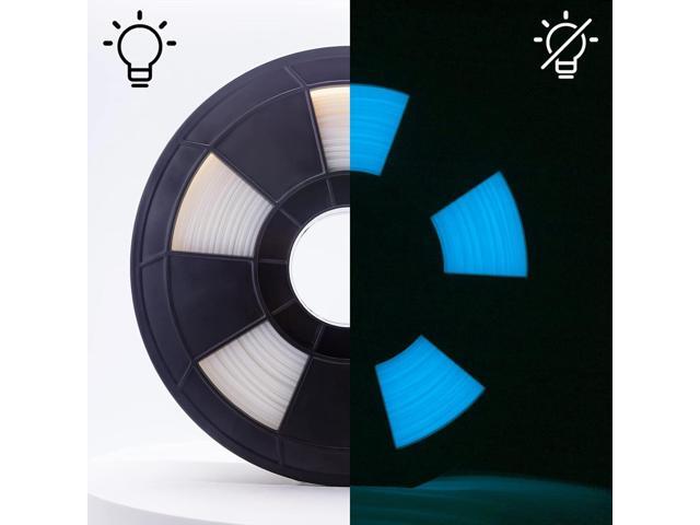 ZIRO PLA Pro 3D Printer Filament, Dimensional Accuracy +/- 0.03 mm, 1kg Spool, 1.75mm Glow Blue