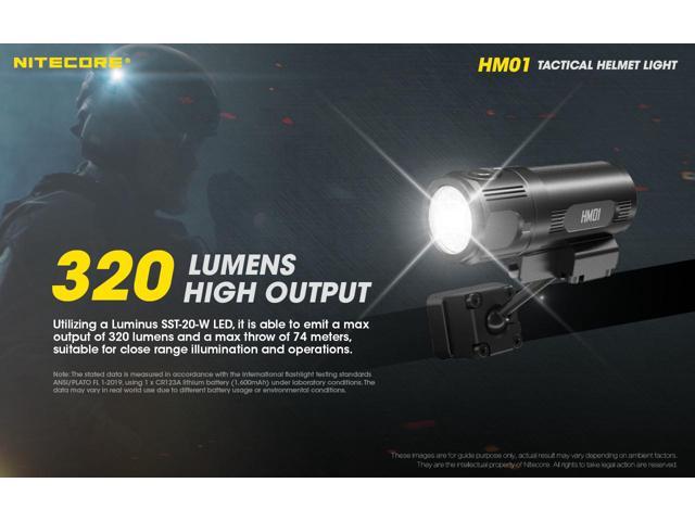 Nitecore HM01 320 Lumens 360° Pivoting Tactical Helmet Light