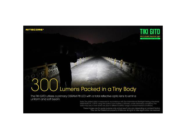 Nitecore TIKI GITD 300 Lumen Rechargeable Keychain Flashlight