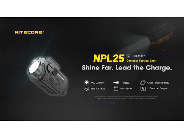 Nitecore NPL25 900 Lumen Rechargeable Compact Rail Mount Flashlight
