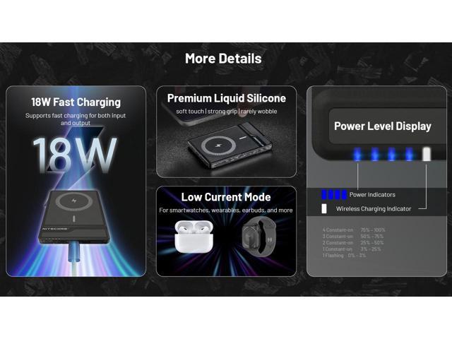 Nitecore NW5000 Magnetic Wireless Charging and USB-C 5000mAh Power Bank