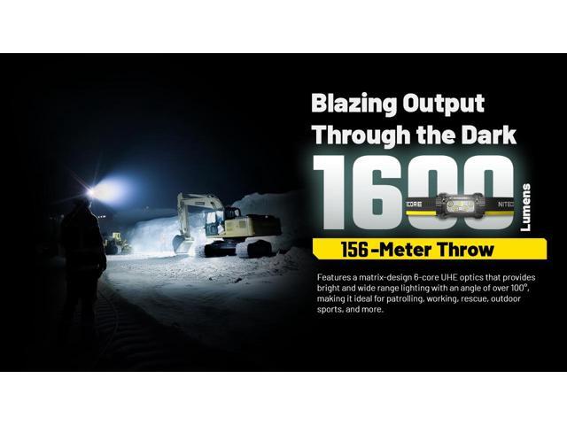 Nitecore HC70 UHE 1600 Lumen Rechargeable Headlamp with Extra Long Runtime