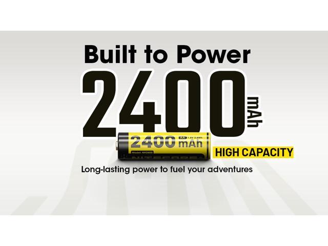 Nitecore NH2400 2400mAh USB-C Rechargeable AA Battery 4-Pack