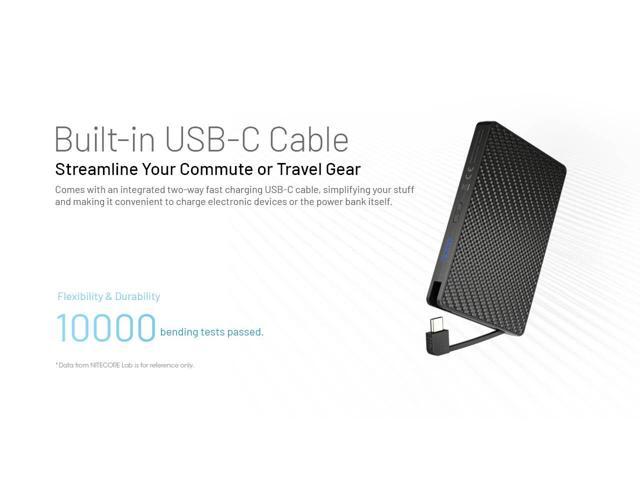 Nitecore Pocket 10000 USB-C Power Bank with Built-In Cable