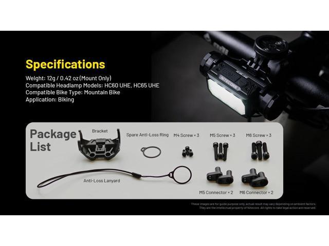 Nitecore BM06 Headlamp Bike Mount for HC60 UHE and HC65 UHE