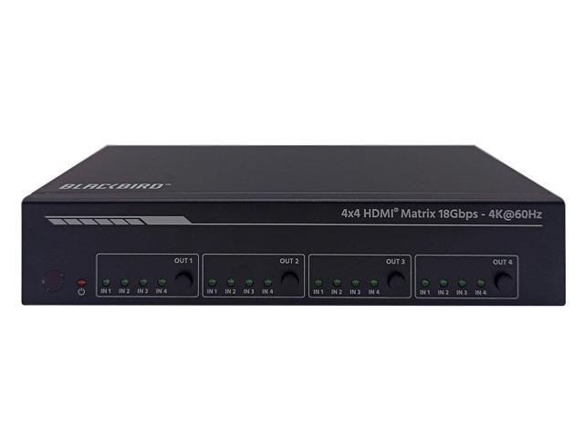 Monoprice Blackbird 4K 4x4 HDMI Matrix HDR 18Gbps 4K@60Hz YCbCr 4:4:4 HDCP 2.2