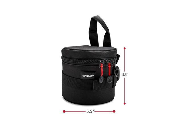 Vivitar Premium Lens Case 4.5 Inches Well Padded With Belt Loop and Neck Strap
