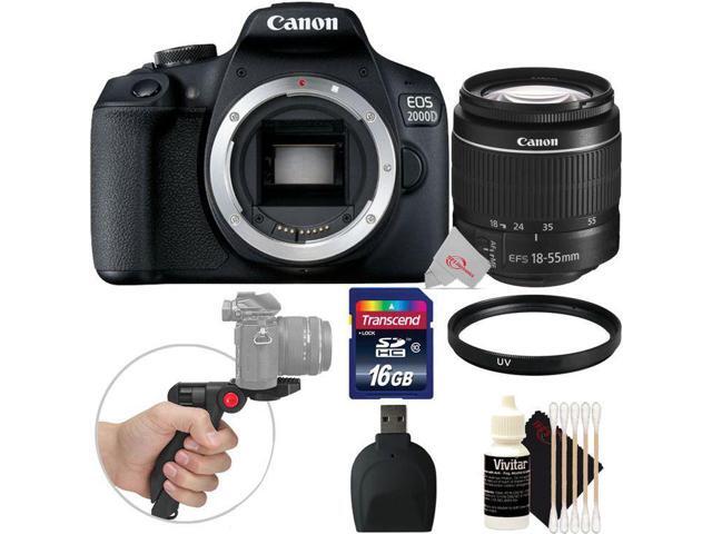 Canon EOS 2000D / Rebel T7 Digital SLR 24.1MP Camera + 18-55mm Lens + UV Filter + Accessory Kit