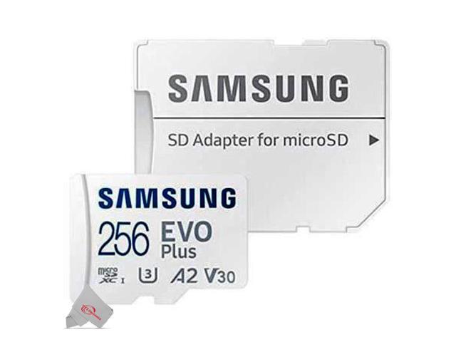 2x Samsung EVO Plus MicroSD 256GB, 130MBs Memory Card with Adapter