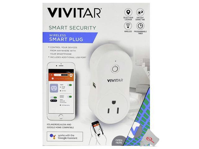 Vivitar Smart Home Wi-Fi Outlet + USB Port Compatible with Alexa and Google Home - No Hub Required