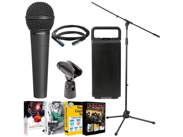 Behringer XM8500 Ultravoice Dynamic Cardioid Vocal Microphone + Mic Boom Stand Bundle