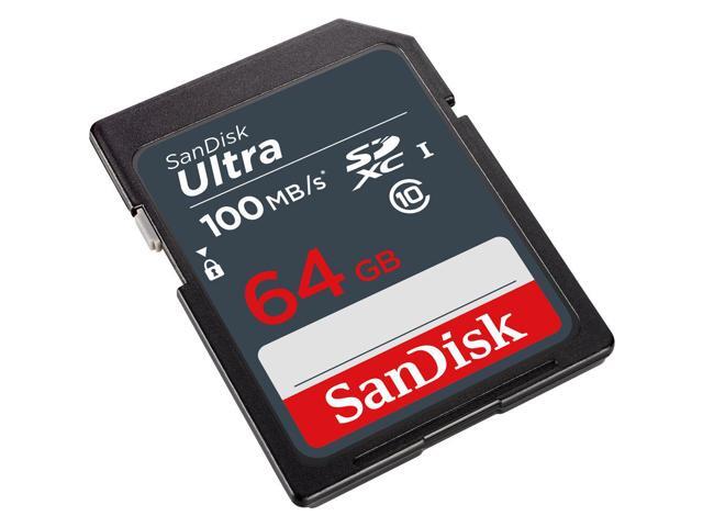 2x SanDisk 64GB Ultra SDXC UHS-I Memory Card + Memory Card Holder