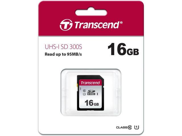 2x Transcend TS16GSDC300S 16GB UHS-I U1 Memory Card with Memory Card Holder