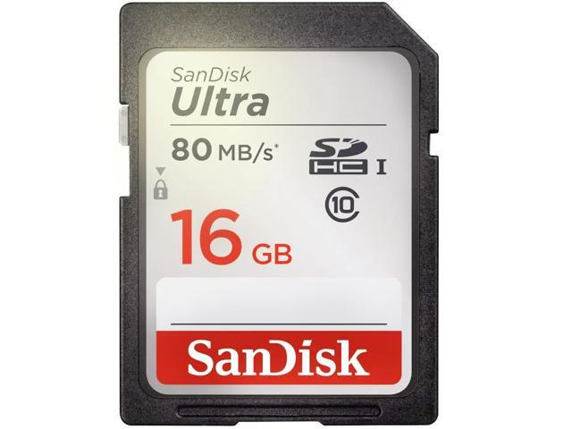 5 Packs SanDisk Ultra 16GB Class 10 SDHC UHS-I Memory Card up to 80MB/s SDSDUNC-016G-GN6IN