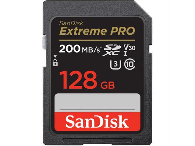 SanDisk Extreme Pro 128GB SDXC UHS-I V30 200MB/s Class 10 Memory Card - 3 Count + Memory Card Holder