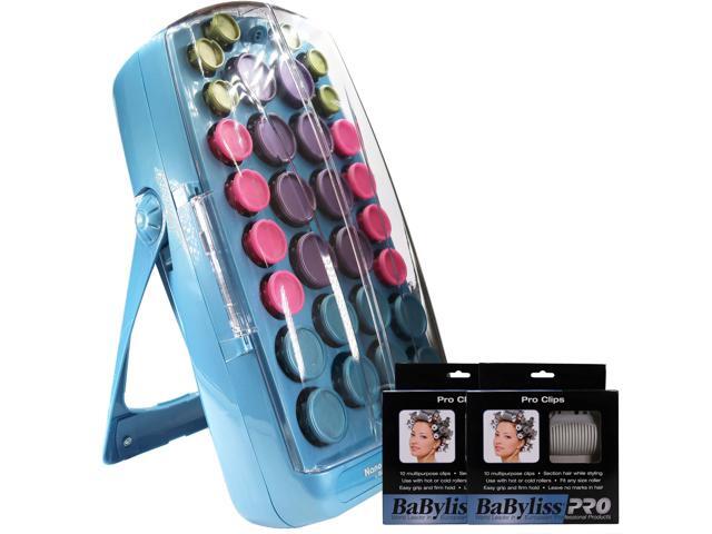 BabylissPRO Nano Titanium 30 Piece Roller Hairsetter BABNTHS40 with 2x BaBylissPRO Clips for Rollers BABPC12