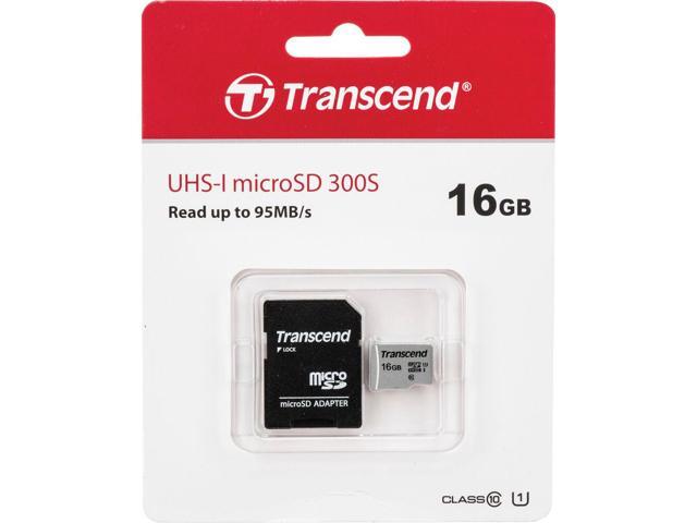 20x Transcend 16GB 300s 95MB/s Class 10 Micro SDHC Memory Card with SD Adapter