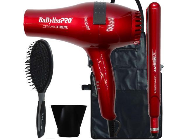 Photos - Other sanitary accessories BaByliss Pro Ceramic Xtreme Dryer & 1' Straightening Iron Red #CEPP1N with 