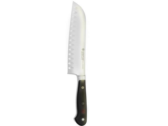 Wusthof Classic 7' Hollow Edge Santoku Kitchen Knife with Classic 6' Chef's Knife