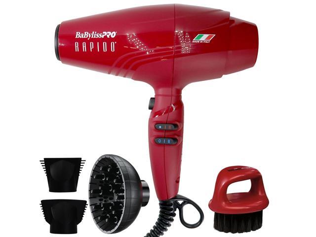 Photos - Other sanitary accessories BaByliss Pro Rapido Nano Titanium Hair Dryer Red #BRRAP1 with Snap-On Diff 