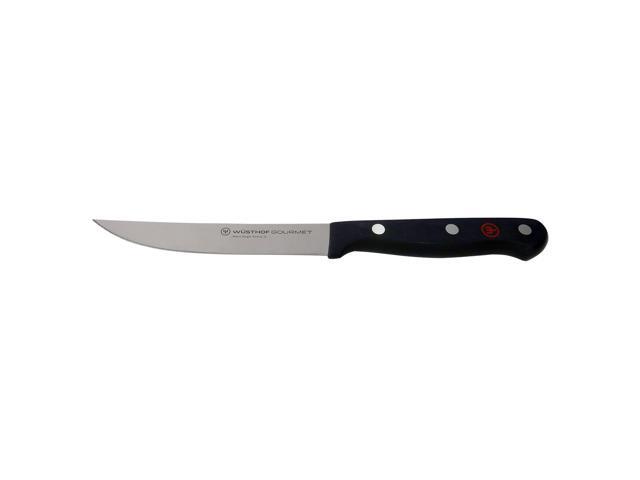 Wusthof Gourmet 4-Piece Steak Knife Set - 1125060403 with Wusthof Classic 7' Hollow Edge Santoku Kitchen Knife