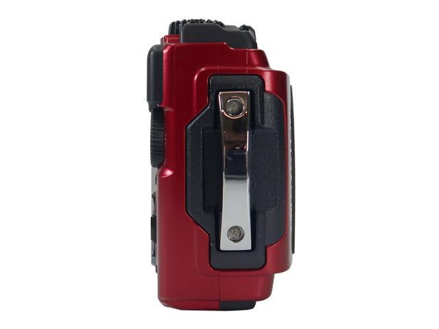 Olympus OM SYSTEM Tough TG-7 Digital Camera (Red) with Small Camcorder Case