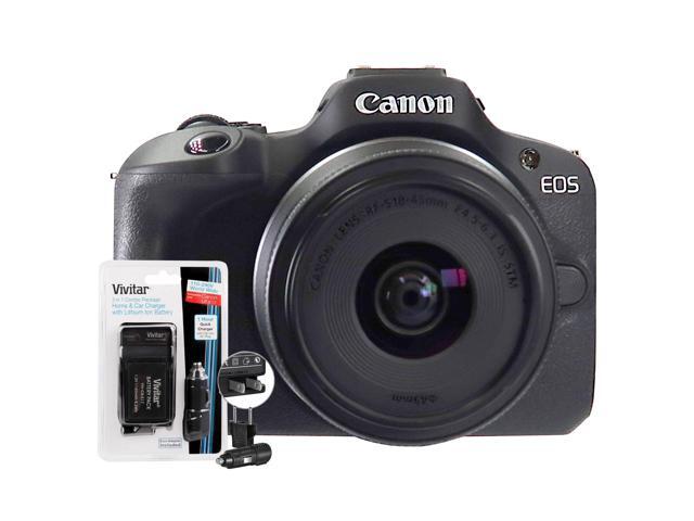 Canon EOS R100 Mirrorless Camera with RF-S 18-45mm IS STM Lens and Replacement Battery & Charger