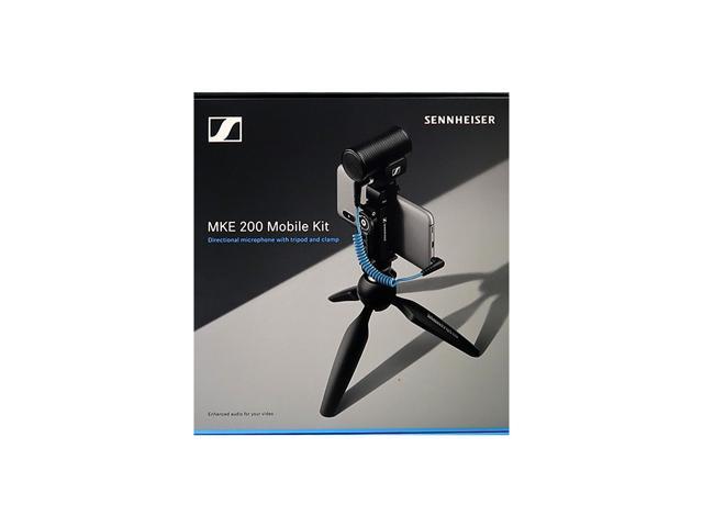 Sennheiser Pro Audio Sennheiser Professional MKE 200 + Mobile Kit, Directional On-Camera Microphone with Smartphone Clamp & Manfrotto PIXI Mini Tripod