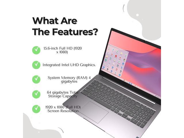 Lenovo - IdeaPad 3i Chromebook 15.6" Full HD Laptop - Intel Celeron 2021 - 4GB Memory with 64GB eMMC Storage - Arctic Grey - image 3