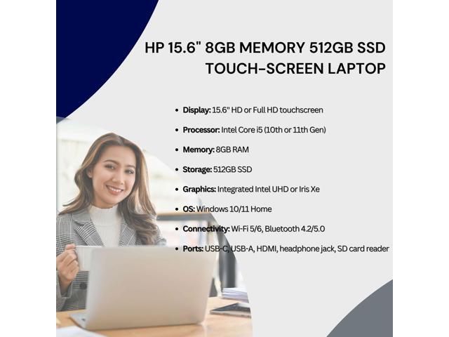 HP - 15.6" Touch-Screen Laptop - Intel Core i5 1235U 2022 - 8GB Memory - 512GB SSD - Natural Silver - image 6