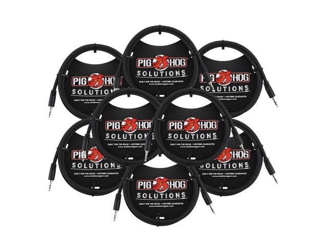 Pig Hog Solutions 3.5mm TRS to 3.5mm TRS Adapter Cable, 9ft - 8 Units