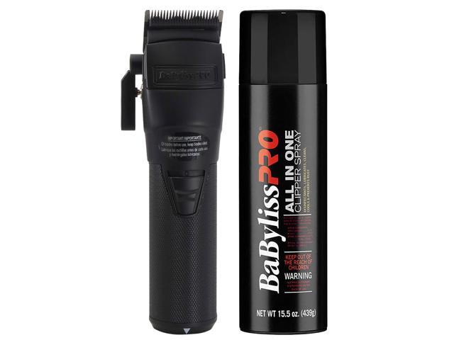 BaByliss Pro FXONE BLACKFX All-Metal Interchangeable-Battery Clipper FX899MB with FXDS15 All In One Clipper Spray